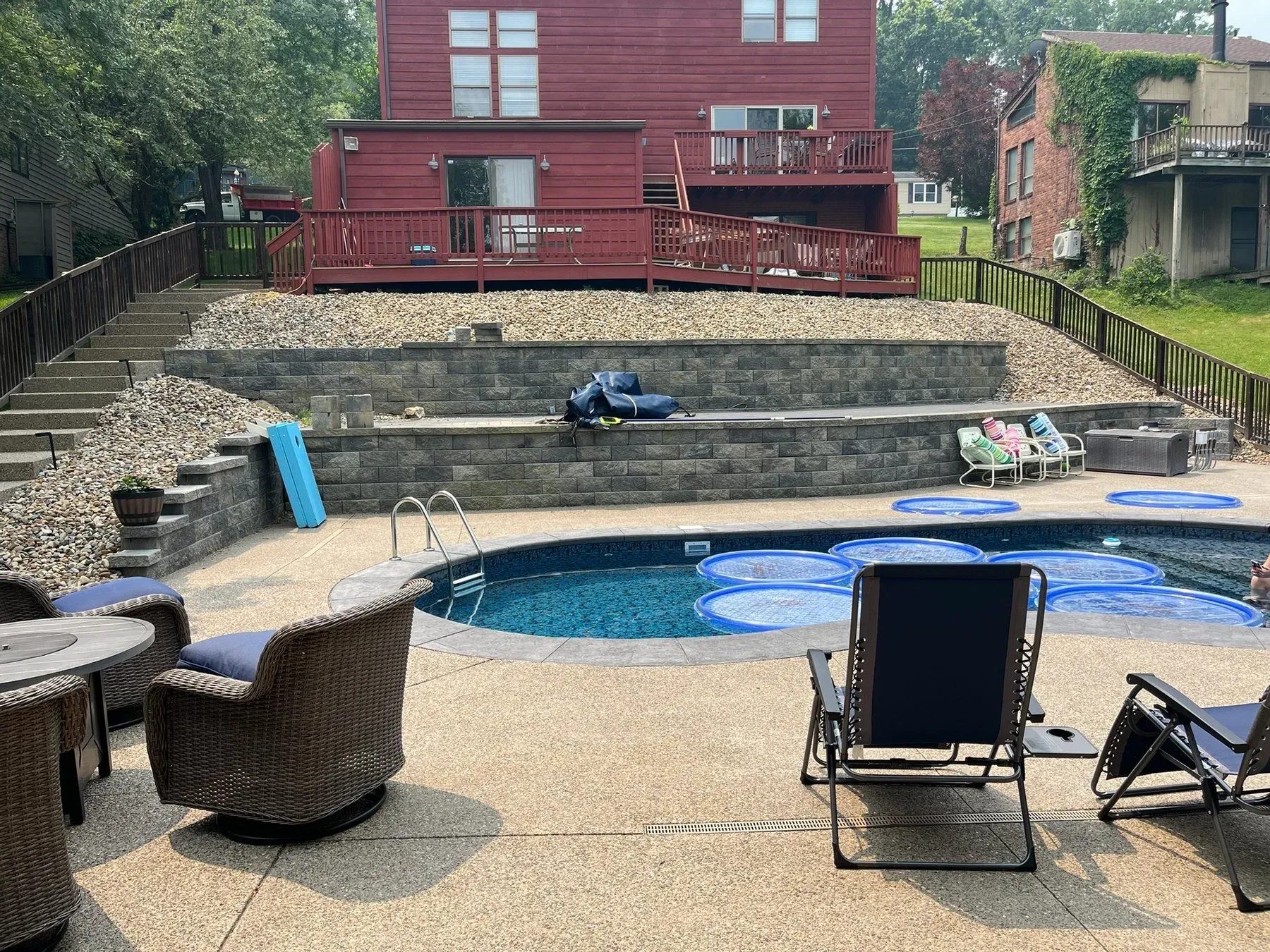 Corwin Contracting retaining wall and excavation work site